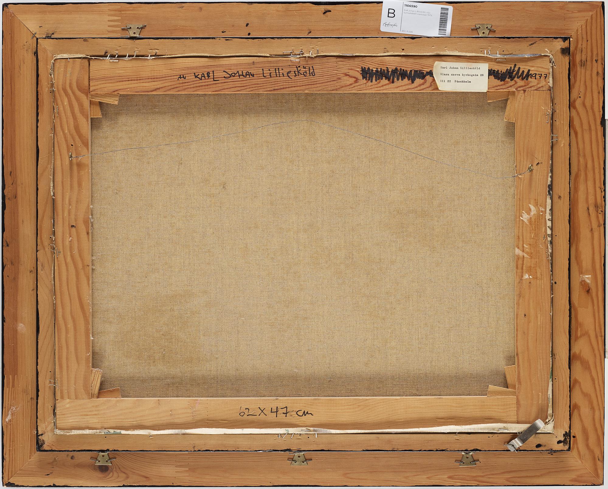 KARL JOHAN LILLIESKÖLD, olja på duk, signerad och daterad 1977.