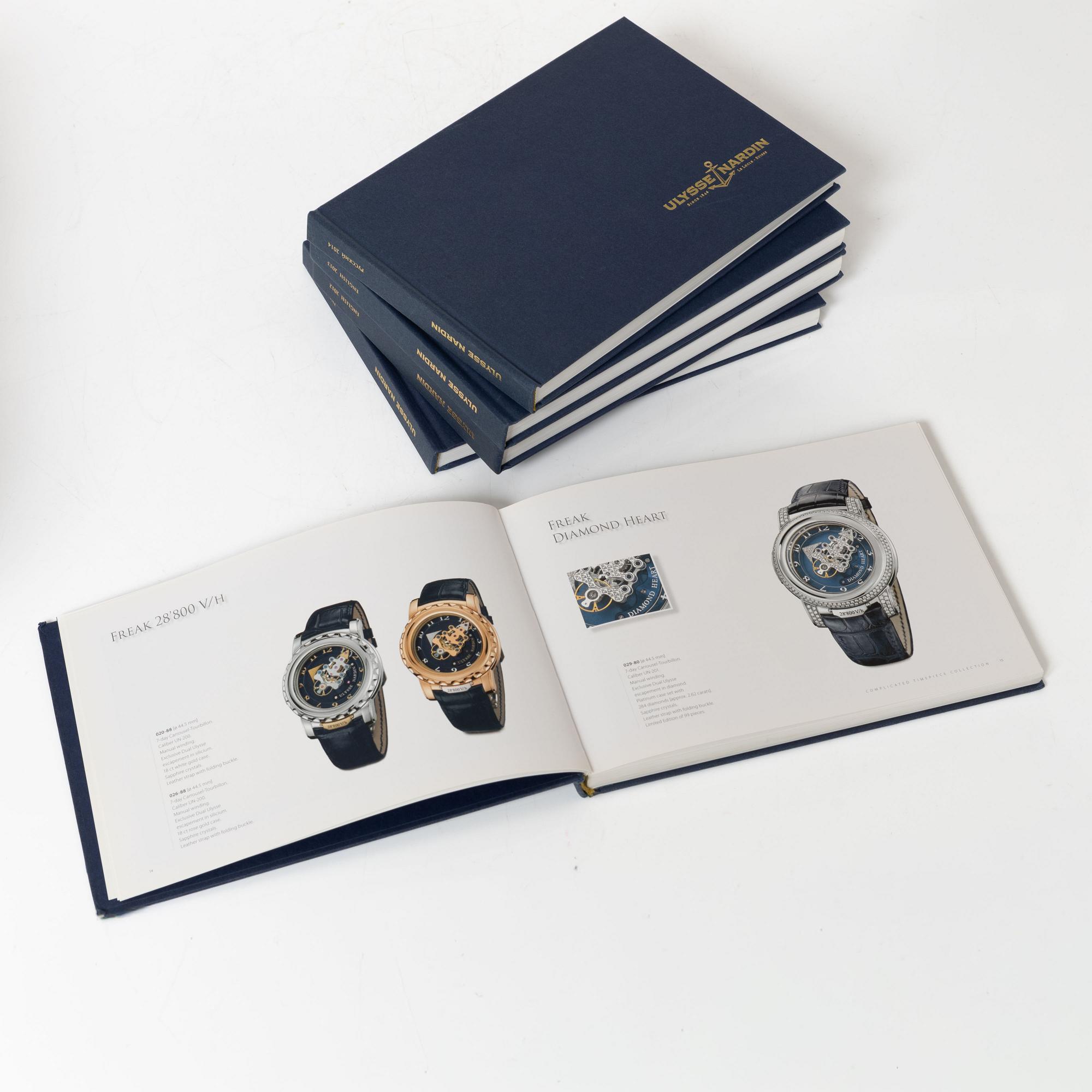 Collection of clock literature, incl. Die schönsten Armbanduhren vergangener Jahrzehnte.