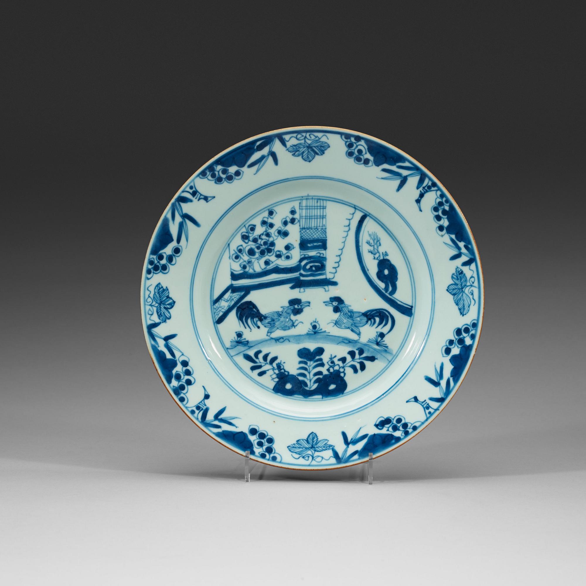 TALLRIK, kompaniporslin, Qing dynastin, 1740-tal.