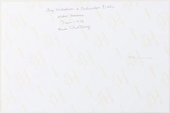 Ewa Rudling, "Joy Nicholson & Salvador Dali, Hotel Meurice, Paris" 1972.