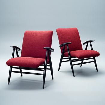 ILMARI TAPIOVAARA, ARMCHAIRS, A PAIR, NO 2468. Eve. Designed for Asko in 1960.