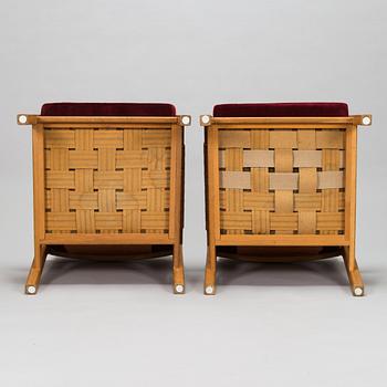 Carl Gustaf Hiort af Ornäs, fåtöljer ett par, "Rialto", Puunveisto Oy - Träsnideri Ab, 1950-talets slut.