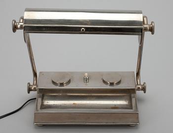 PÖYTÄLAMPPU, niklattu, 1930-luku.