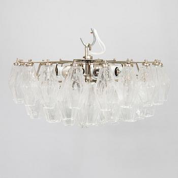 Carlo Scarpa, 'Polyhedra' chandelier for Venini Murano Italy 1950s-60s.