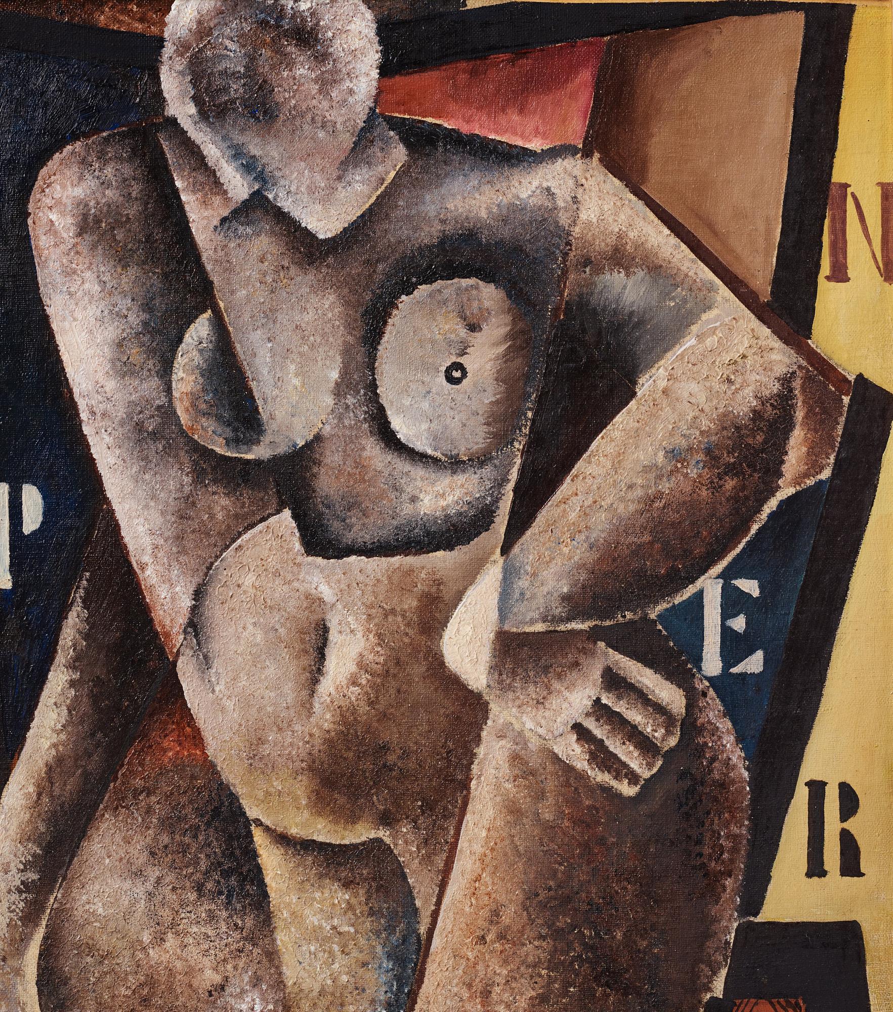 Axel Olson, "Woman figure in gray and black".