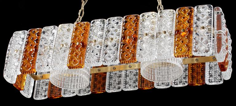 TAKLAMPA, glas, sannolikt Sverige, 1960/70-tal.