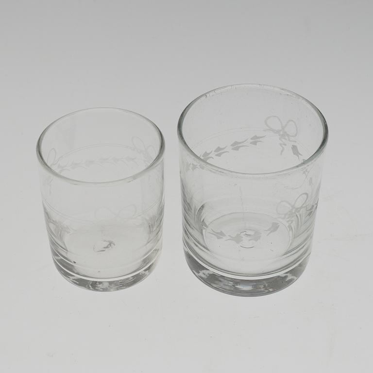 A 66 piece Swedish "Antik" glass service by Reijmyre Glasbruk, late 20th century.