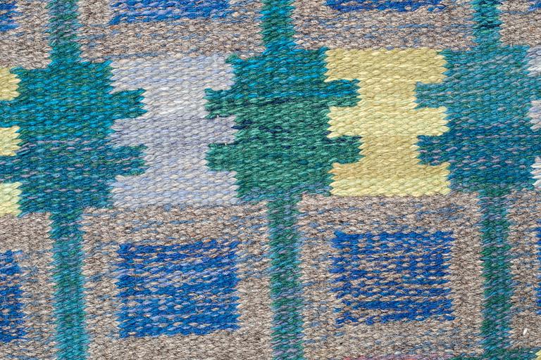 Judith Johansson, a carpet, "Sommarnatt", flat weave, ca 203,5 x 133-140 cm, signed JJ.