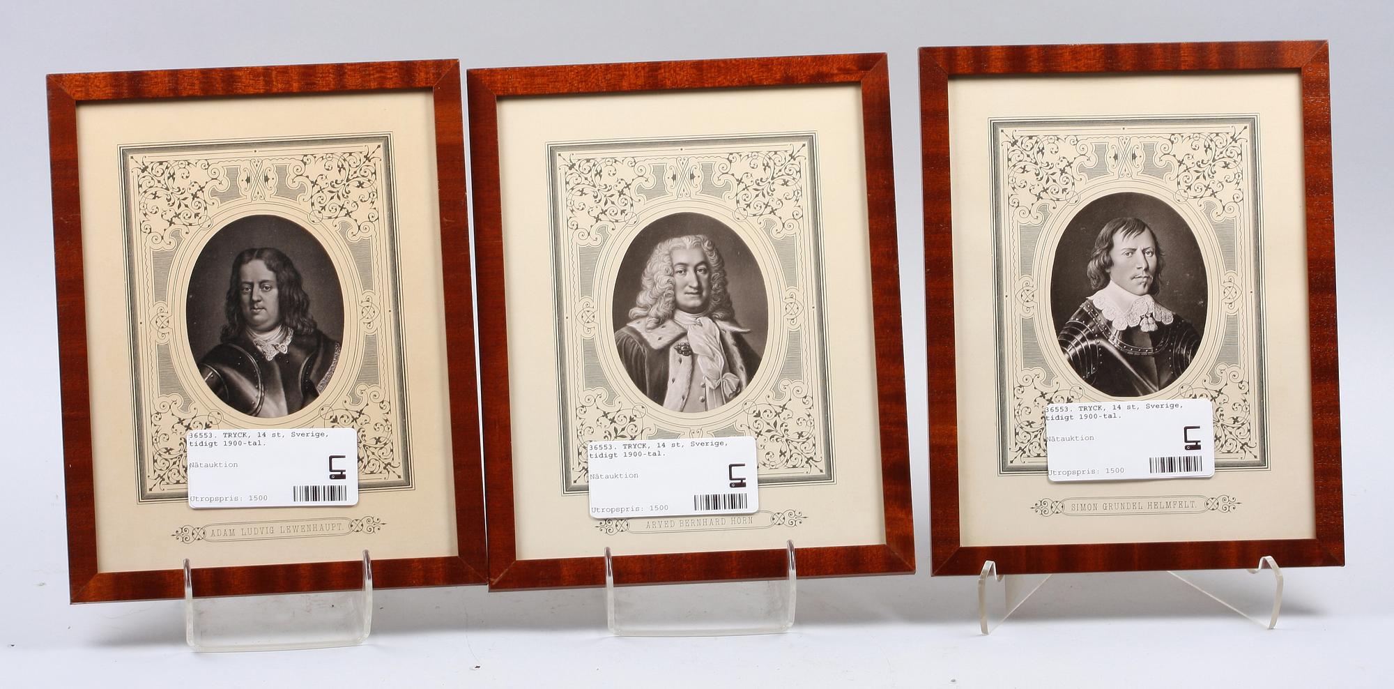 TRYCK, 14 st, Sverige, tidigt 1900-tal.