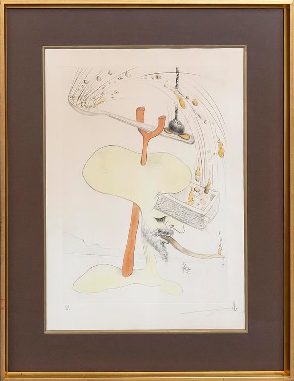 Salvador Dalí, etching with stencil signed and numbered 129/300.