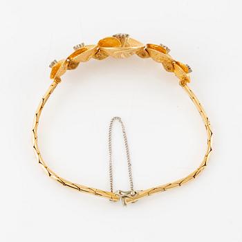Theresia Hvorslev, armband 18K guld med runda briljantslipade diamanter, Lidköping 1979.