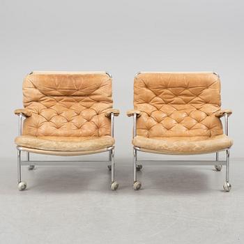 BRUNO MATHSSON, A pair of late 20th century, 'Karin' armchairs for Dux.