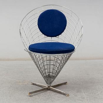 VERNER PANTON, a 'Wire Cone' chair, Denmark.