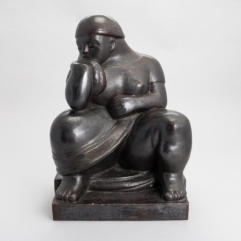 Carl Wilhelms, a bronze sculpture, signed and dated-46.