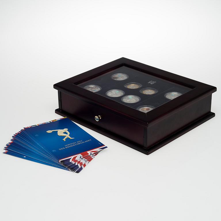 KOKOELMA MUISTORAHOJA, 24 kpl, hopeaa, Olympialaiset, Lontoo 2012.