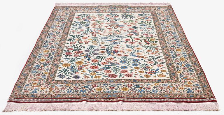 A, 'Golo Bolbol' rug, Isfahan, signed (Mahmoud and Mohammad Reza) Seirafian, c. 230 x 147 cm.