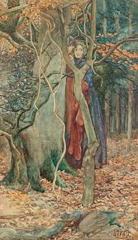 778. ELEANOR FORTESCUE-BRICKDALE. Akvarell. Sign EFB.