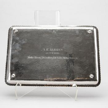 A Swedish 20th century silver tray mark of K Andersson Stockholm 1918, length 32 cm, weight 714 gr.