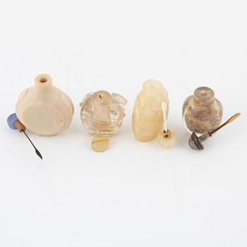 Nine snuff bottles, China, 20th century.