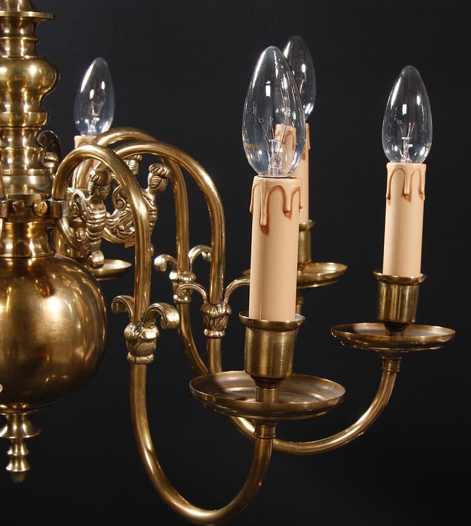 LJUSKRONA, mässing. Barockstil. H 64.