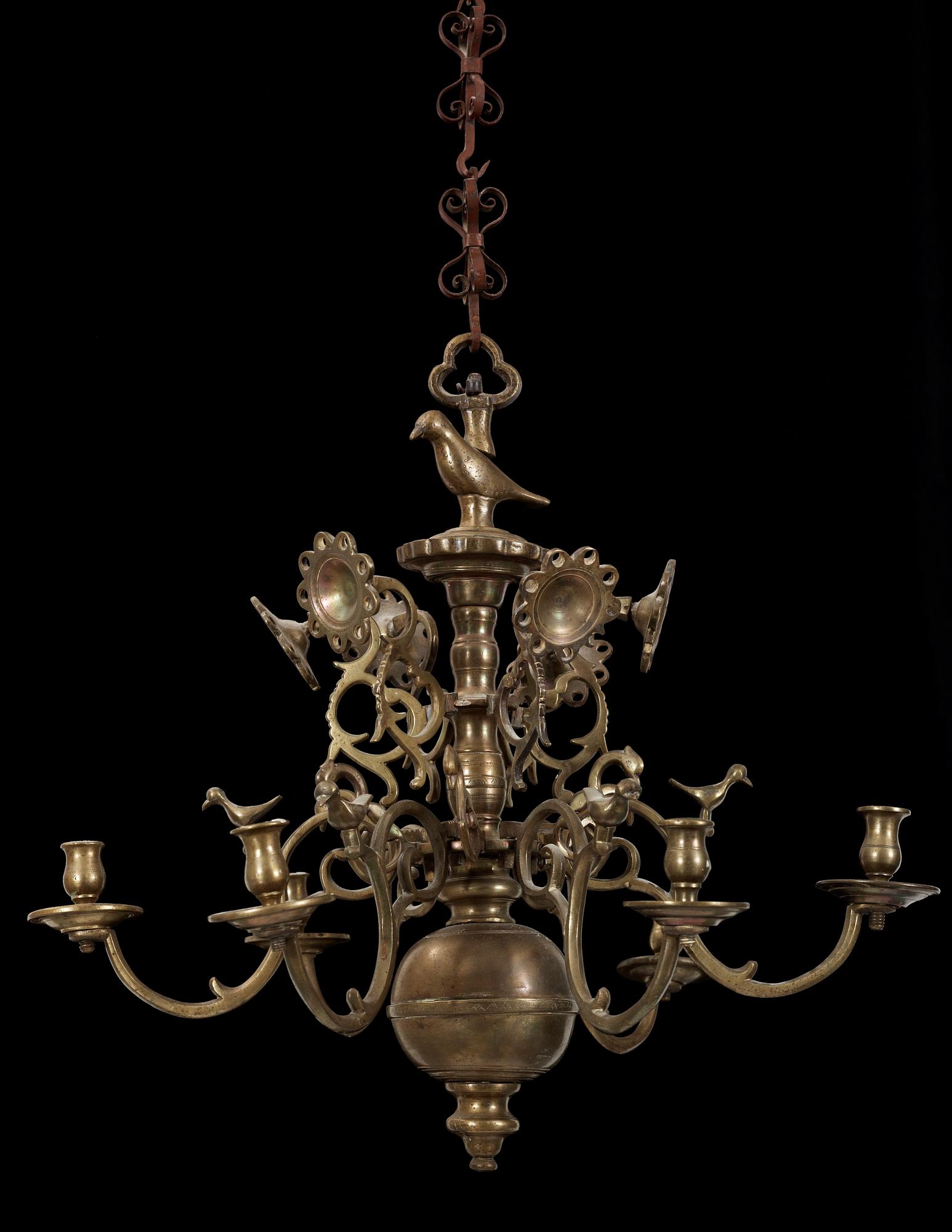 LJUSKRONA, barock, 1700/1800-tal. H ca 55.