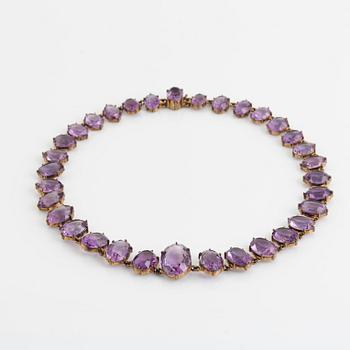Collier silver med ametister.