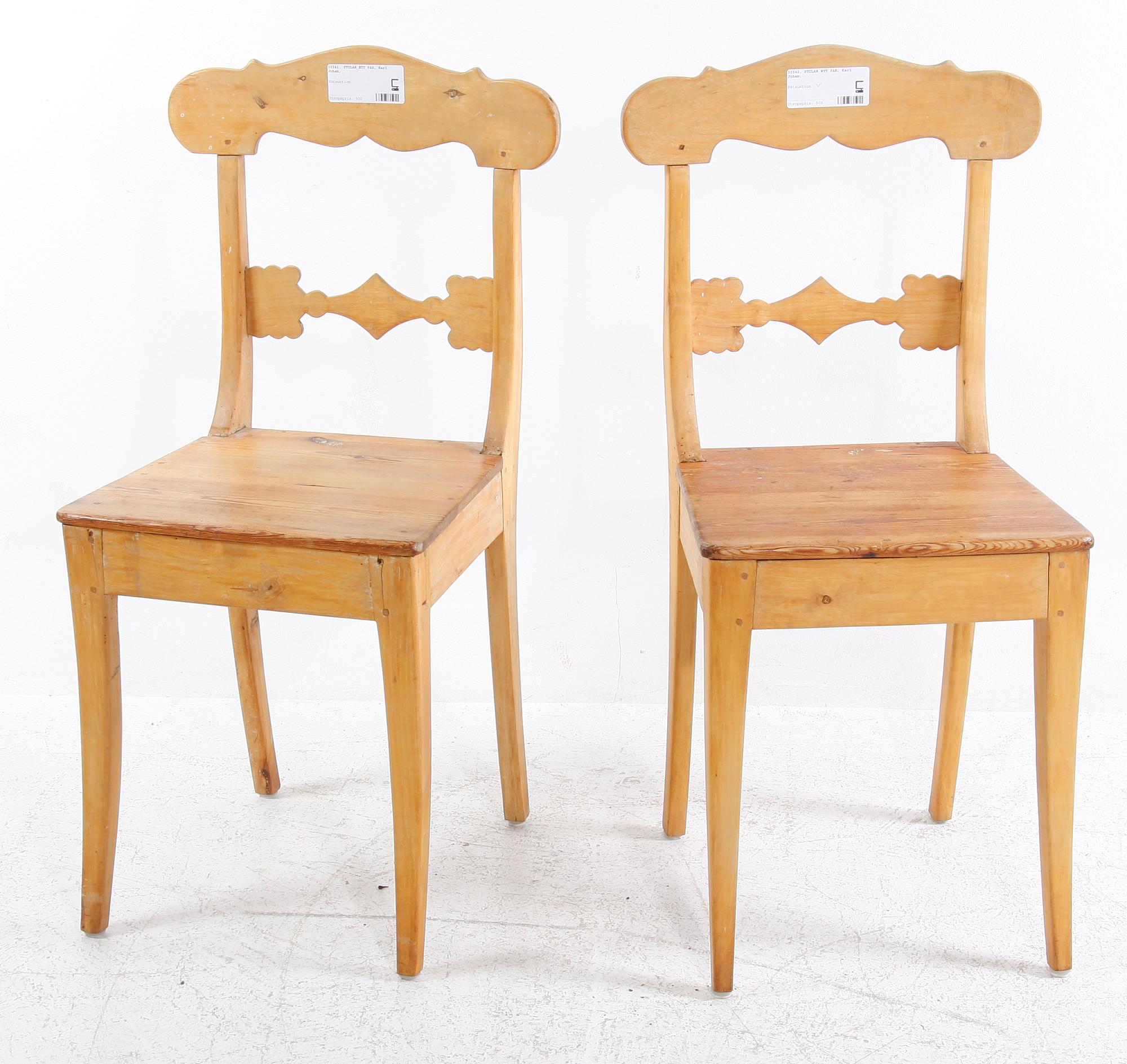 STOLAR, ett par, Karl Johan, 1800-tal.