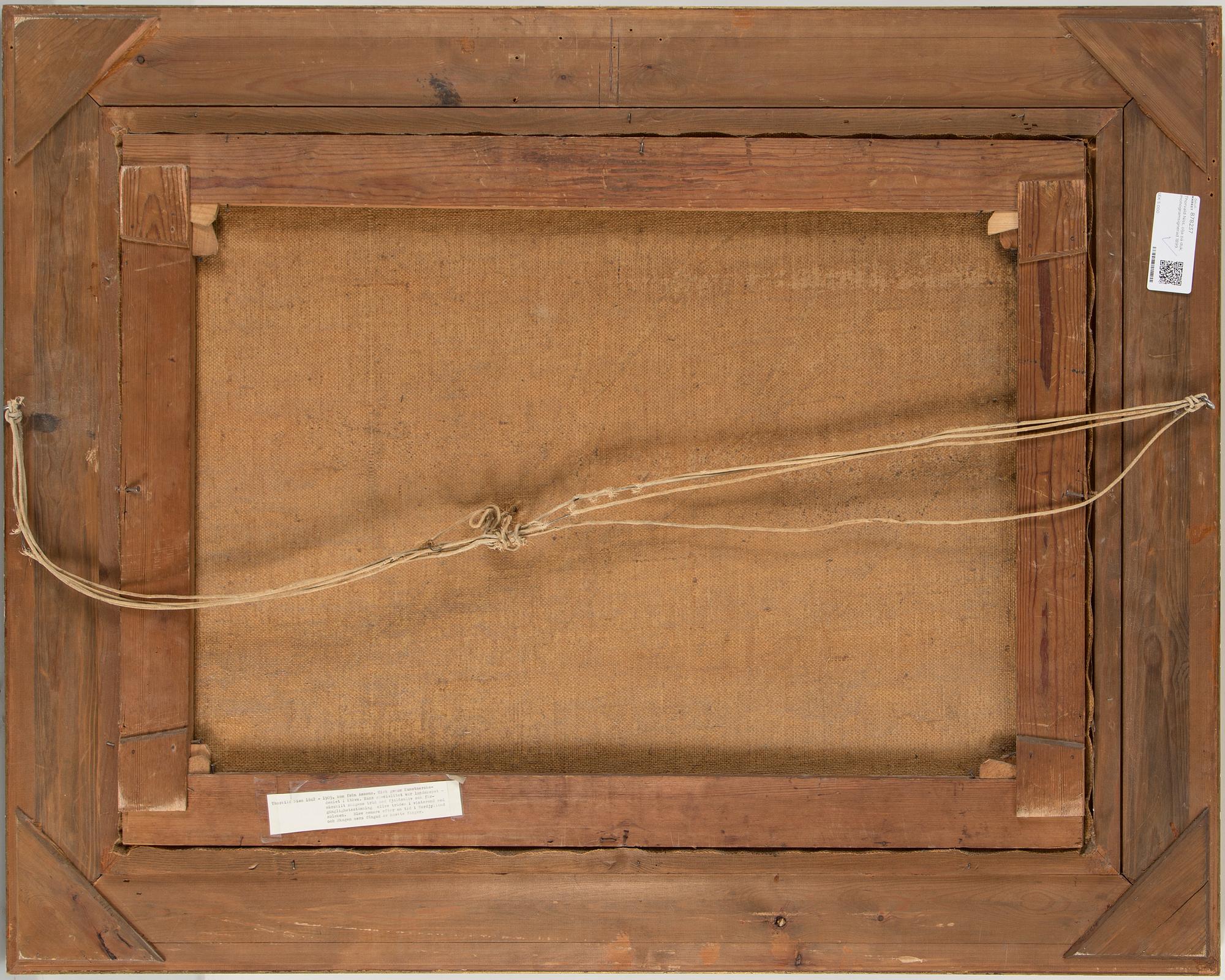 Thorvald Niss, oil on canvas, monogram signature 1899.