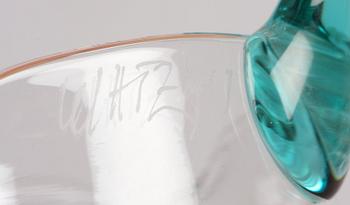 SLEV, glas. Design Birgitta Watz, Pukeberg, sign.