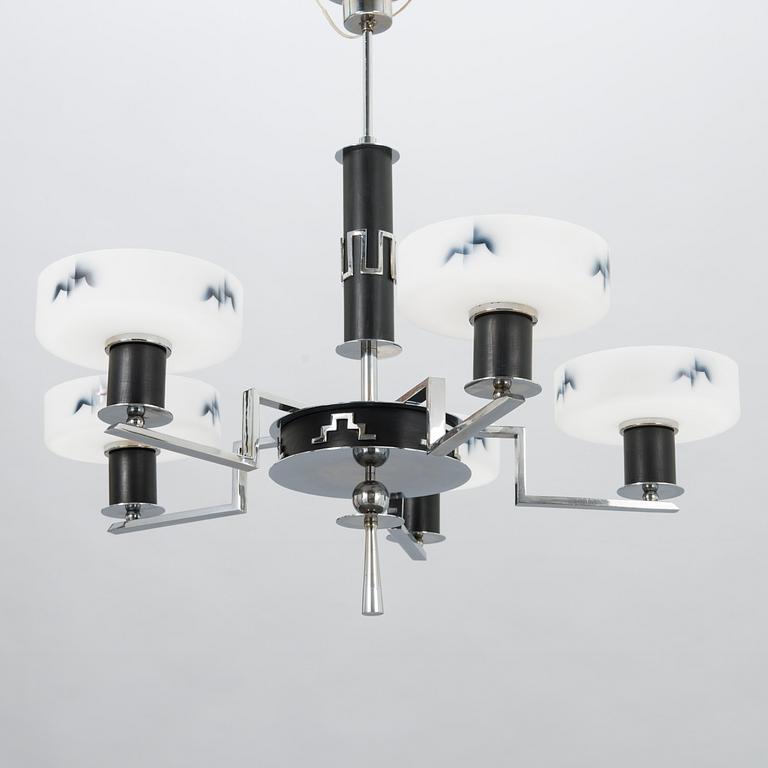 An art déco style  ceiling light from the first half of the 20th Century.