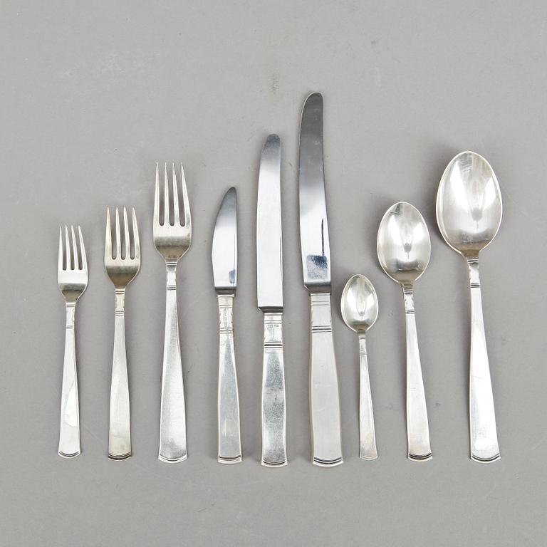 BESTICKSERVIS, 105 delar, silver, "Rosenholm", GAB, Stockholm, Vikt ca 2052g.