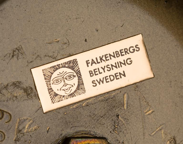 BORDSLAMPOR, 1 par, mässing, Falkenbergs belysning, 1900-talets andra hälft.