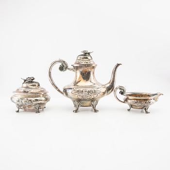 Coffee service, 3 pieces, silver, CG Hallberg, Stockholm 1938.