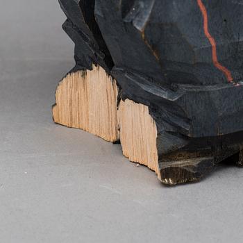 TWO WOOD SCULPTURES, one signed Axel Ericsson.