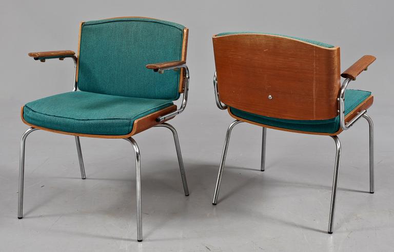 KARMSTOLAR, 4 st, Duba Møbelindustri, Danmark, 1900-talets andra hälft.