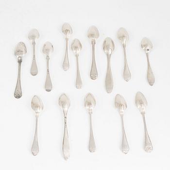 Swedish Silver Teaspoons, 19th Century (14 pieces).