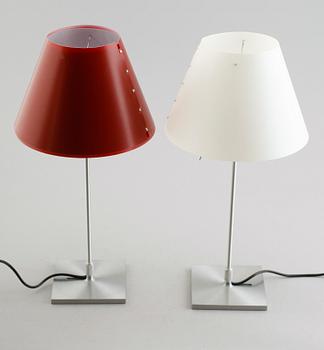 BORDSLAMPOR, 2 st, Luceplan, Paolo Rizzatto, Italien, 1900-/2000-tal.