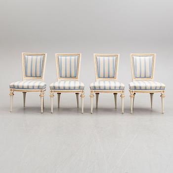EPHRAIM STÅL, tillskrivna, stolar, 4 stycken, sengustavianska, 1700-talets slut.