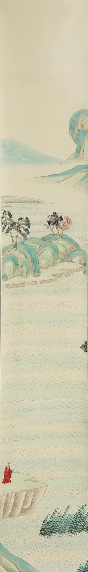 TAPETVÅDER, 14 st, bemålade, Kina, 1900-talets första hälft.