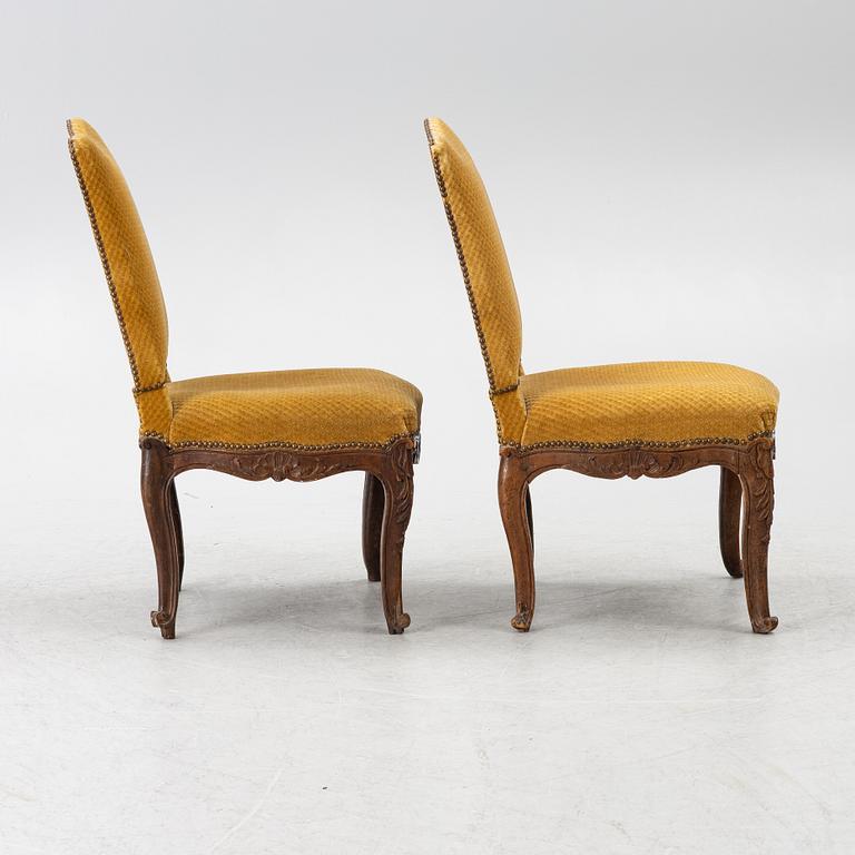 A pair of chairs, Louis XV, France, 18th century.
