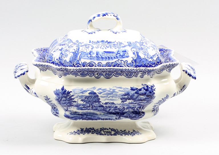 TERRIN MED LOCK,  flintgods, "Svenska Slott", Rörstrand.