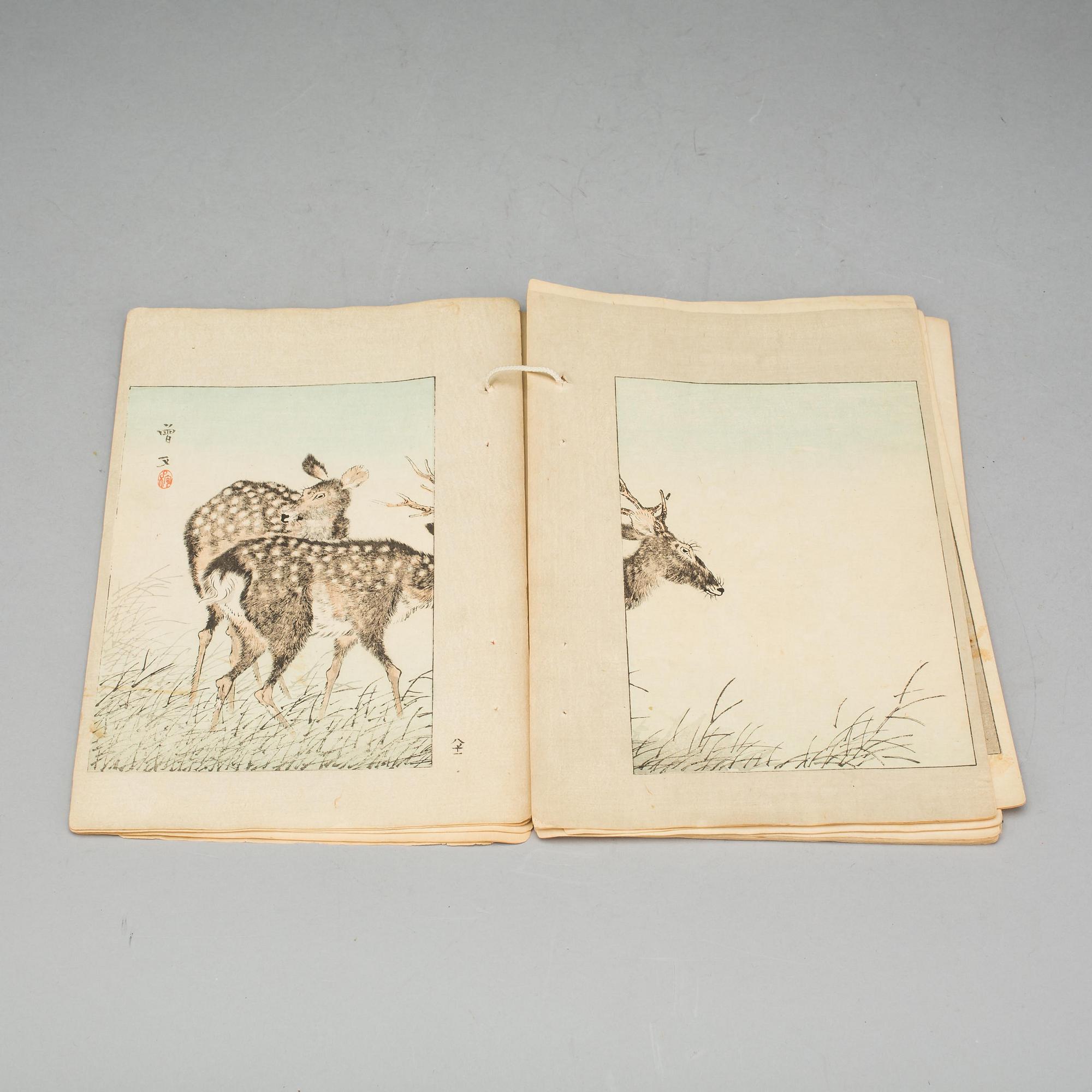 HÄFTE MED TRÄSNITT, "The fine art world, av Fukui, Japan, ca 1898.