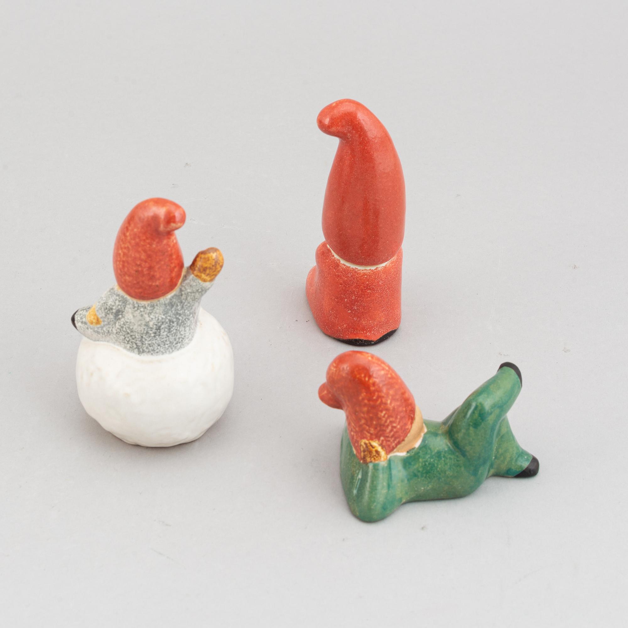 Lisa Larson, four stoneware figurines, K-studion, Gustavsberg.