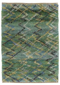 Barbro Nilsson, a carpet, "Sommarvägar, grön", knotted pile, ca 117 x 88 cm, signed AB MMF BN.