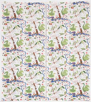 Josef Frank, curtains, a pair, "Green Birds", Svenskt Tenn.