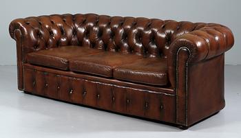 SOFFA samt FÅTÖLJ, Chesterfield, 1900-tal.