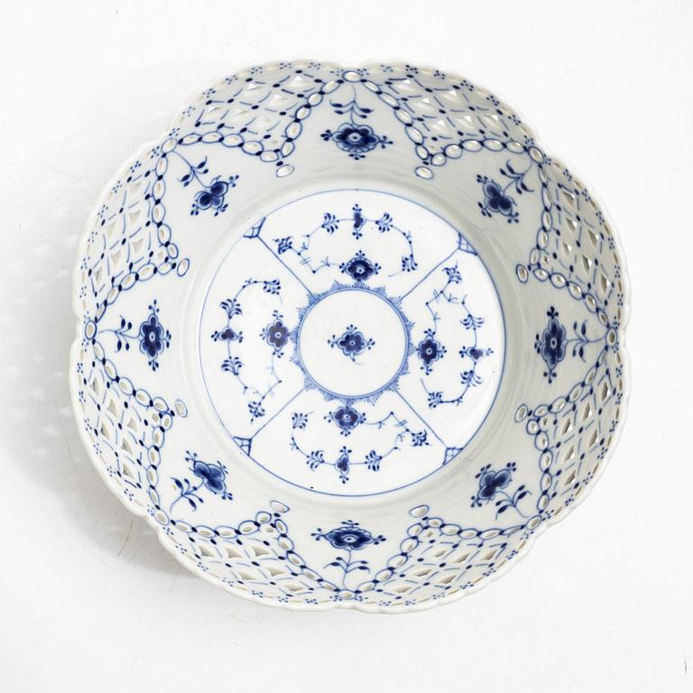 Royal Copenhagen, A "Musselmalet full lace" (blue fluted full lace) porcelain chestnut bowl, model 1061, 1969-73.