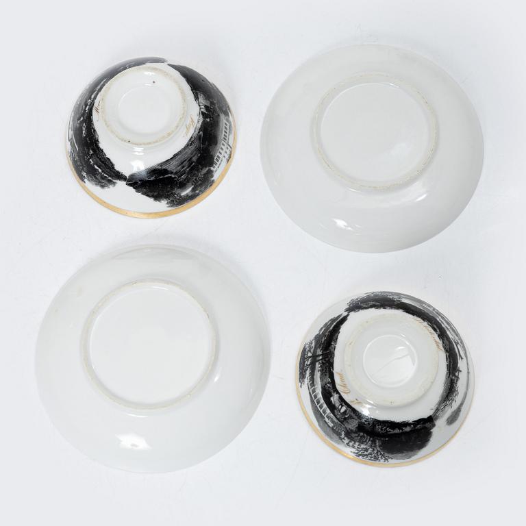 Cups with saucers, 29 pcs, Empire, first half of the 19th century.
