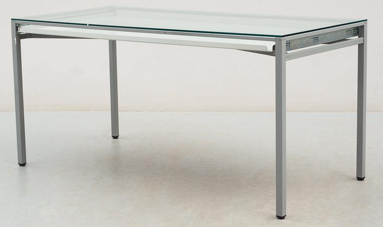 A Mats Theselius 'Herbarium' lacquered steel and glass top desk, Källemo, Sweden.