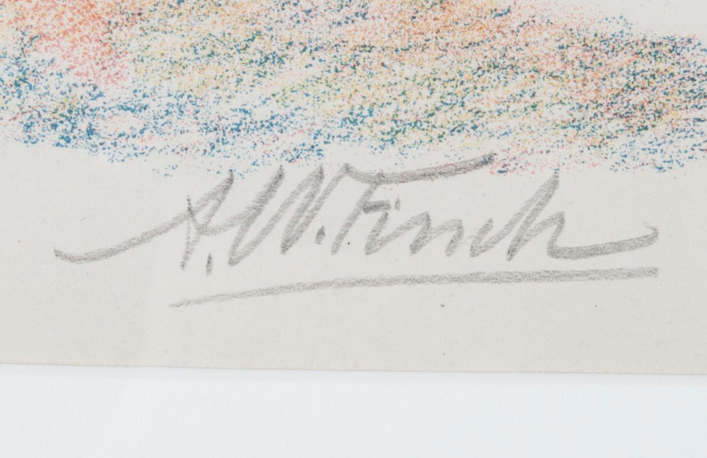 ALFRED WILLIAM FINCH, färglitografi, Frenckellska Tryckeri Aktiebolaget. Signerad.